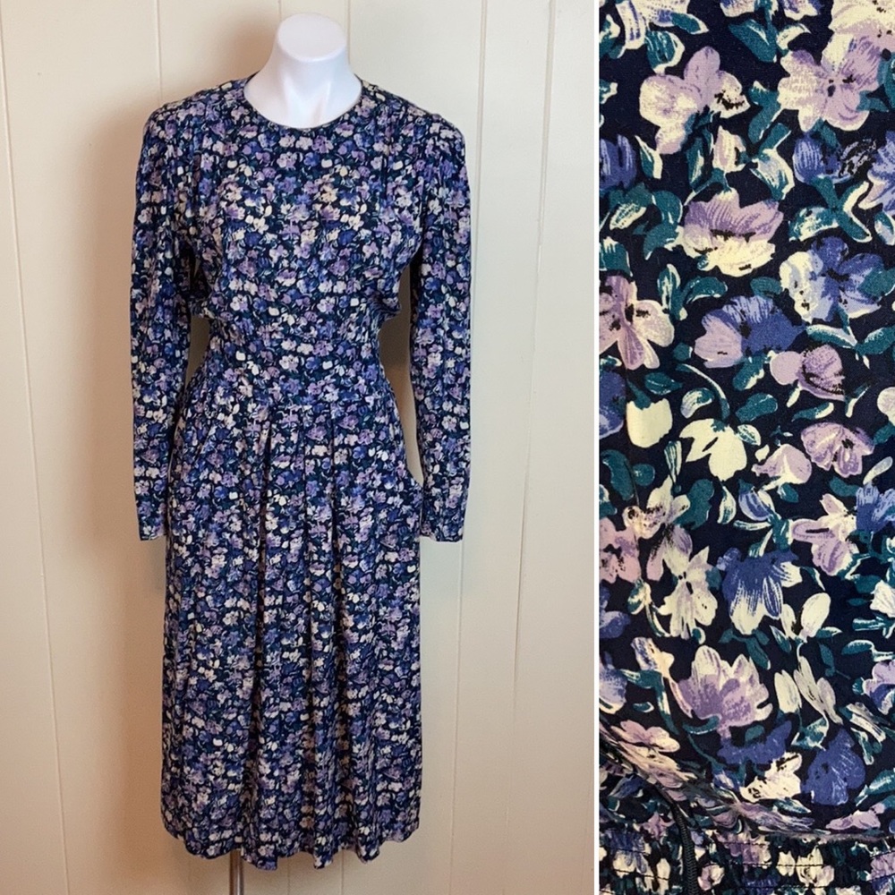 Vintage 80s 90s Grunge Cottagecore Floral Dress
